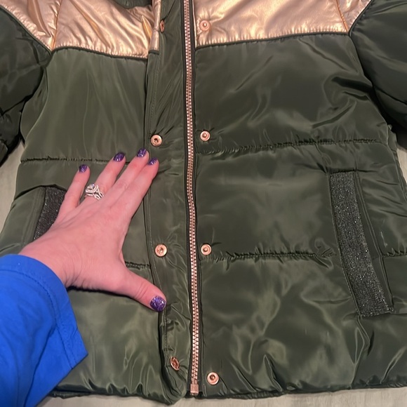 Green Jessica Simpson puffer coat- size 7/8 - Picture 10 of 10